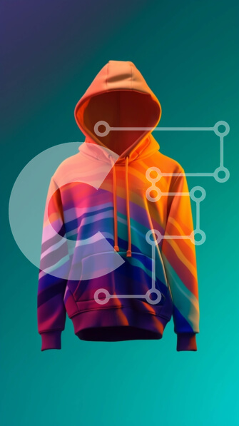 Intra Συλλεκτικό Ξύλινο Παζλ Plywood  4mm - Κομψό φούτερ με πολύχρωμες ρίγες στο μπροστινό μέρος Σε Ξύλινο Κουτί - Διαστάσεις Puzzle: 10x10 cm – 25 κομμάτια