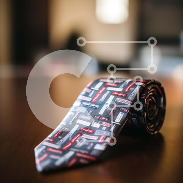 Σετ των 2 Intra Συλλεκτικό Ξύλινο Παζλ Plywood  4mm - Μαύρο και κόκκινο δέσιμο σε ημιτελές ξύλινο τραπέζι Σε Ξύλινο Κουτί - Διαστάσεις: 10x10 cm – 25 κομμάτια