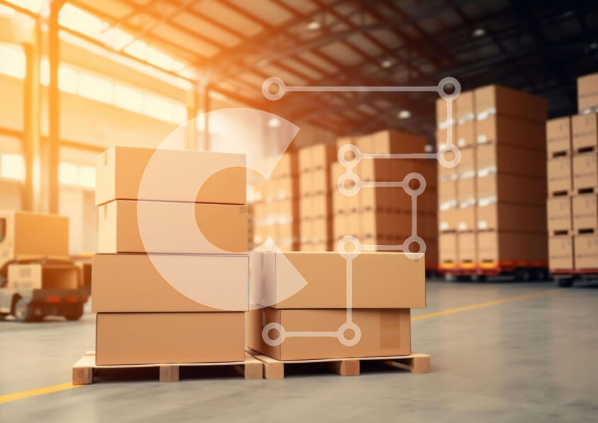 Intra Συλλεκτικό Ξύλινο Παζλ Plywood  4mm - Στοιβαγμένα κουτιά από χαρτόνι σε χώρο αποθήκης Σε Ξύλινο Κουτί - Διαστάσεις Puzzle: 10x10 cm – 25 κομμάτια