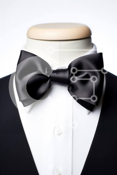 Intra Συλλεκτικό Ξύλινο Παζλ Plywood  4mm - Κομψό μαύρο παπιγιόν και λευκό κοστούμι σε μανεκέν Σε Ξύλινο Κουτί - Διαστάσεις Puzzle: 10x10 cm – 25 κομμάτια