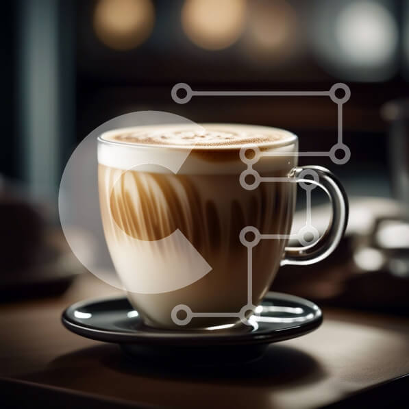 Σετ των 2 Intra Συλλεκτικό Ξύλινο Παζλ Plywood  4mm - Νόστιμο φλιτζάνι καφέ με Latte Art και νόστιμα αρτοσκευάσματα Σε Ξύλινο Κουτί - Διαστάσεις: 10x10 cm – 25 κομμάτια