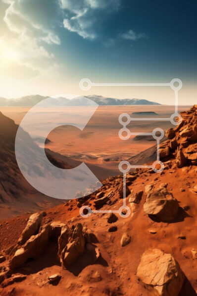 Σετ των 2 Intra Συλλεκτικό Ξύλινο Παζλ Plywood  4mm - Εκπληκτική εικόνα του αρειανού τοπίου με βουνά και κοιλάδες Σε Ξύλινο Κουτί - Διαστάσεις: 10x10 cm – 25 κομμάτια