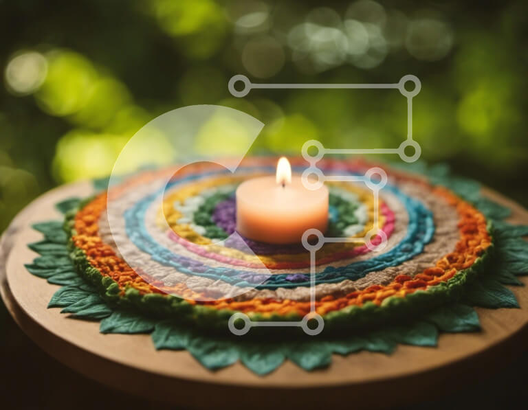 Intra Συλλεκτικό Ξύλινο Παζλ Plywood  4mm - Αναμμένο κερί σε κροσέ μάνταλα Σε Ξύλινο Κουτί - Διαστάσεις Puzzle: 10x10 cm – 25 κομμάτια