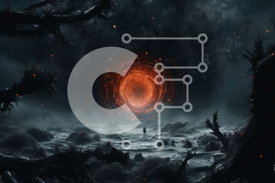 Intra Συλλεκτικό Ξύλινο Παζλ Plywood  4mm - Τρομακτική εικόνα ενός σκοτεινού δάσους με μια κόκκινη λαμπερή τρύπα Σε Ξύλινο Κουτί - Διαστάσεις: 10x10 cm – 25 κομμάτια