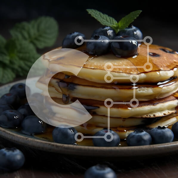 Σετ των 2 Intra Συλλεκτικό Ξύλινο Παζλ Plywood  4mm - Λαχταριστές τηγανίτες με βατόμουρα και σιρόπι Σε Ξύλινο Κουτί - Διαστάσεις: 10x10 cm – 25 κομμάτια