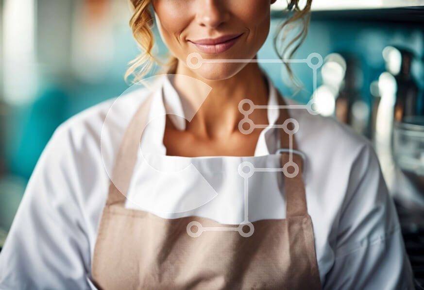 Intra Συλλεκτικό Ξύλινο Παζλ Plywood  4mm - Χαμογελαστή γυναίκα σεφ που μαγειρεύει στην κουζίνα Σε Ξύλινο Κουτί - Διαστάσεις Puzzle: 10x10 cm – 25 κομμάτια