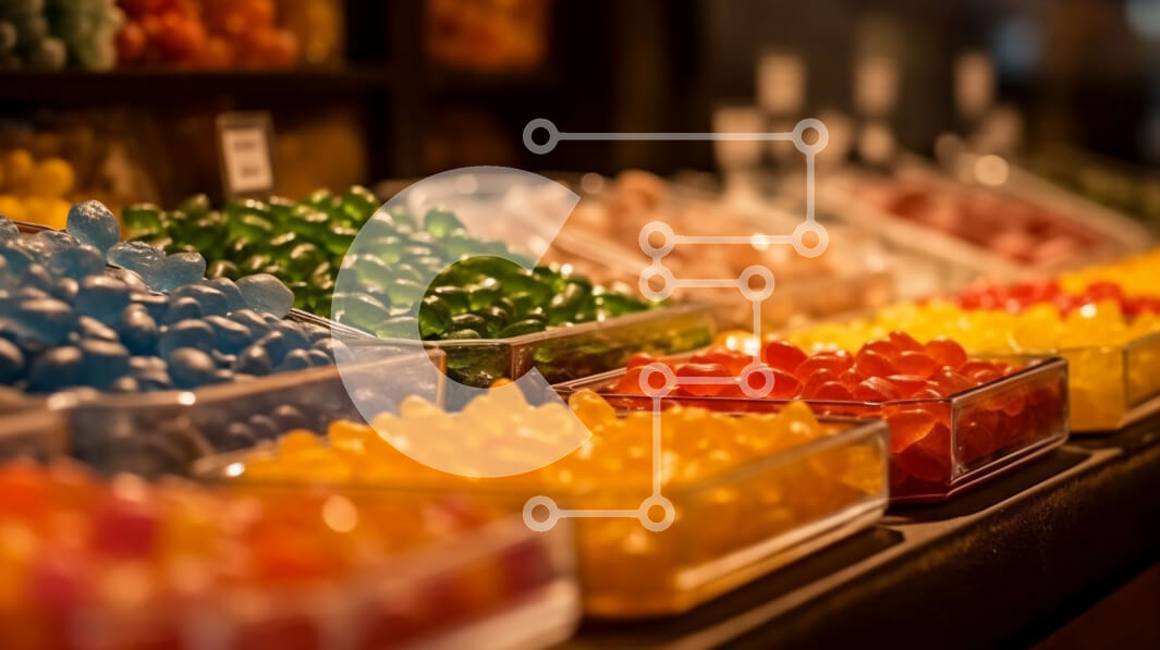 Σετ των 2 Intra Συλλεκτικό Ξύλινο Παζλ Plywood  4mm - Πολύχρωμη οθόνη Gummy Candy Σε Ξύλινο Κουτί - Διαστάσεις: 10x10 cm – 25 κομμάτια