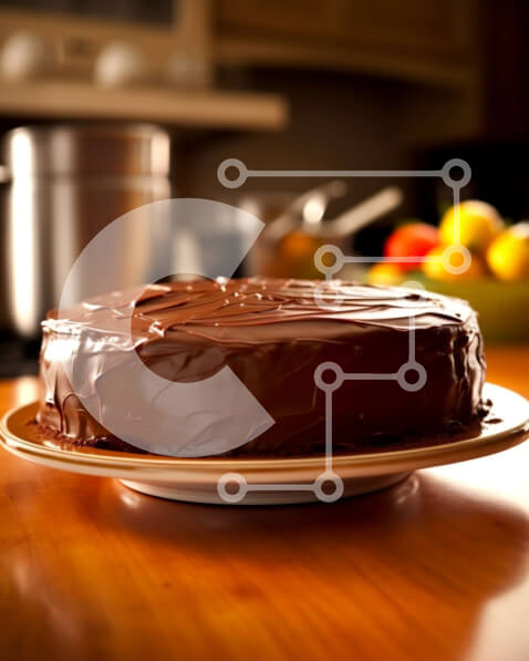 Σετ των 2 Intra Συλλεκτικό Ξύλινο Παζλ Plywood  4mm - Λαχταριστό κέικ σοκολάτας με γυαλιστερό πάγωμα σε ξύλινο πιάτο Σε Ξύλινο Κουτί - Διαστάσεις: 10x10 cm – 25 κομμάτια