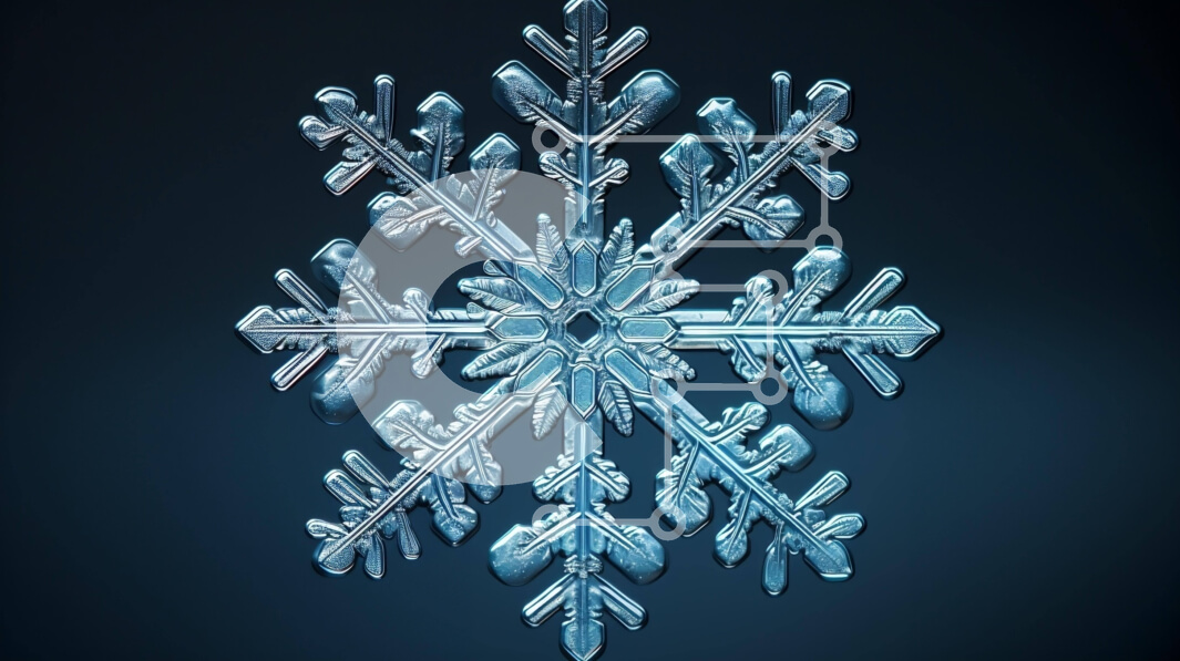 Intra Συλλεκτικό Ξύλινο Παζλ Plywood  4mm - Γυάλινο στολίδι με νιφάδα χιονιού σε σκούρο φόντο Σε Ξύλινο Κουτί - Διαστάσεις Puzzle: 10x10 cm – 25 κομμάτια