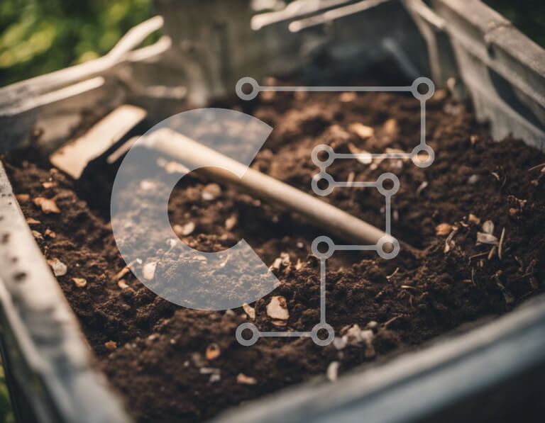 Intra Συλλεκτικό Ξύλινο Παζλ Plywood  4mm - Εργαλεία και εξοπλισμός κηπουρικής σε πλαστικό δοχείο γεμάτο βρωμιά Σε Ξύλινο Κουτί - Διαστάσεις: 10x10 cm – 25 κομμάτια