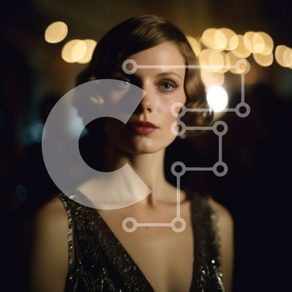 Σετ των 2 Intra Συλλεκτικό Ξύλινο Παζλ Plywood  4mm - Εκλεπτυσμένη και λαμπερή γυναίκα με μαύρη παγιέτα Σε Ξύλινο Κουτί - Διαστάσεις: 10x10 cm – 25 κομμάτια