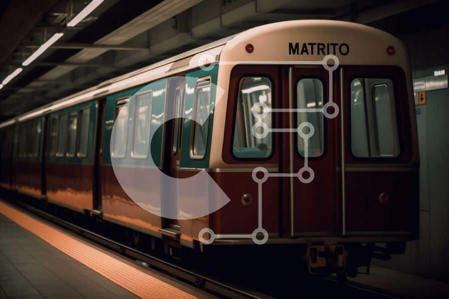 Intra Συλλεκτικό Ξύλινο Παζλ Plywood  4mm - Τραίνο μετρό στο σταθμό Στοκ Φωτογραφία Σε Ξύλινο Κουτί - Διαστάσεις Puzzle: 10x10 cm – 25 κομμάτια