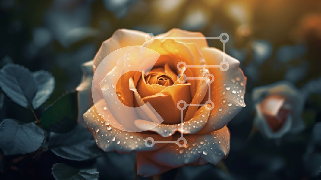 Intra Συλλεκτικό Ξύλινο Παζλ Plywood  4mm - Όμορφη κοντινή εικόνα του κίτρινου τριαντάφυλλου με σταγονίδια δροσιάς Σε Ξύλινο Κουτί - Διαστάσεις: 10x10 cm – 25 κομμάτια