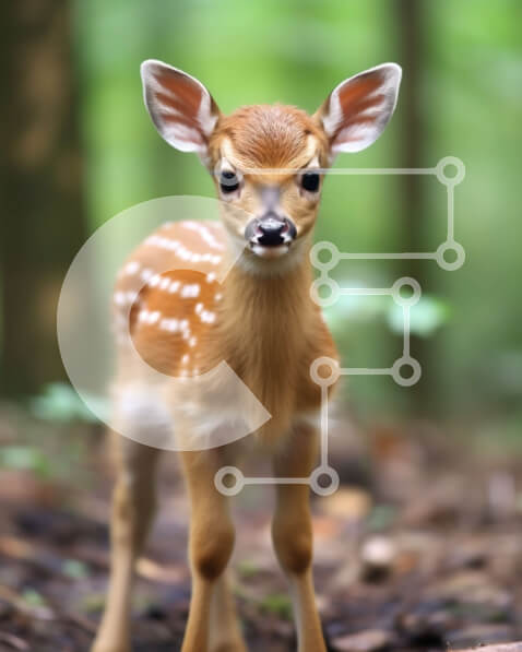 Σετ των 2 Intra Συλλεκτικό Ξύλινο Παζλ Plywood  4mm - Όμορφη εικόνα ενός ελαφιού στη φύση Σε Ξύλινο Κουτί - Διαστάσεις: 10x10 cm – 25 κομμάτια