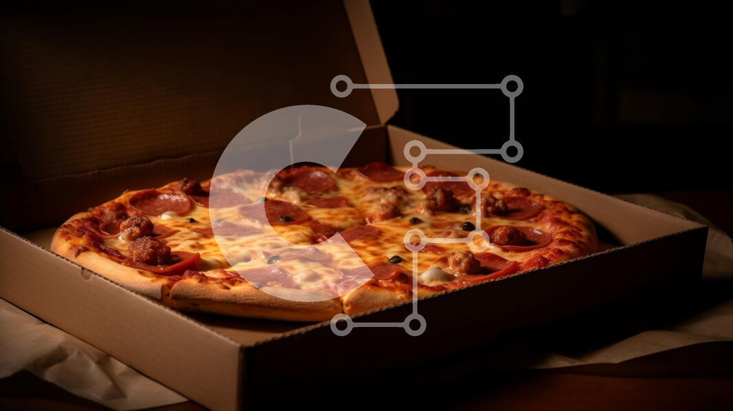 Σετ των 2 Intra Συλλεκτικό Ξύλινο Παζλ Plywood  4mm - Νόστιμη πίτσα Pepperoni σε ξύλινο τραπέζι Σε Ξύλινο Κουτί - Διαστάσεις: 10x10 cm – 25 κομμάτια