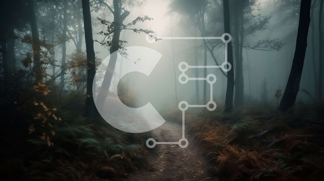 Intra Συλλεκτικό Ξύλινο Παζλ Plywood  4mm - Τρομακτικό και μυστηριώδες δάσος με ομιχλώδη ομίχλη Σε Ξύλινο Κουτί - Διαστάσεις: 10x10 cm – 25 κομμάτια