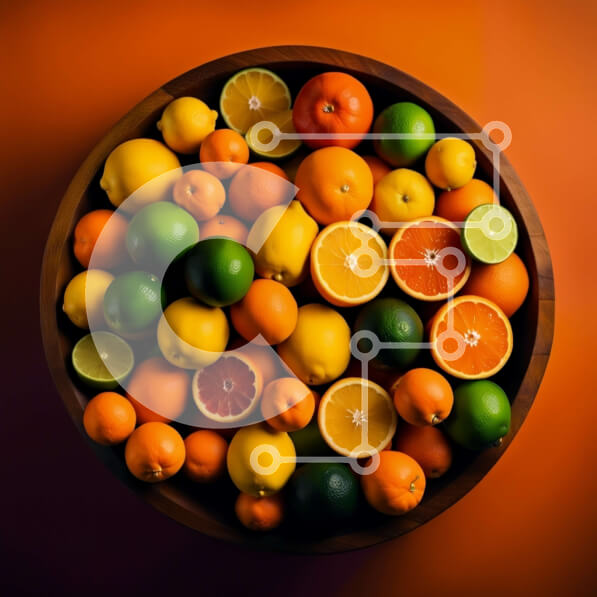 Σετ των 2 Intra Συλλεκτικό Ξύλινο Παζλ Plywood  4mm - Πολύχρωμο μπολ με εσπεριδοειδή - πορτοκάλια, λάιμ, λεμόνια Σε Ξύλινο Κουτί - Διαστάσεις: 10x10 cm – 25 κομμάτια