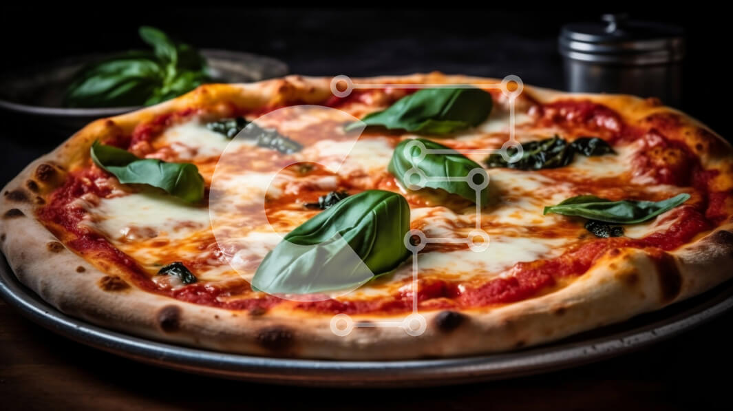 Σετ των 2 Intra Συλλεκτικό Ξύλινο Παζλ Plywood  4mm - Λαχταριστή πίτσα με τυρί μοτσαρέλα, φύλλα βασιλικού και σάλτσα ντομάτας Σε Ξύλινο Κουτί - Διαστάσεις: 10x10 cm – 25 κομμάτια