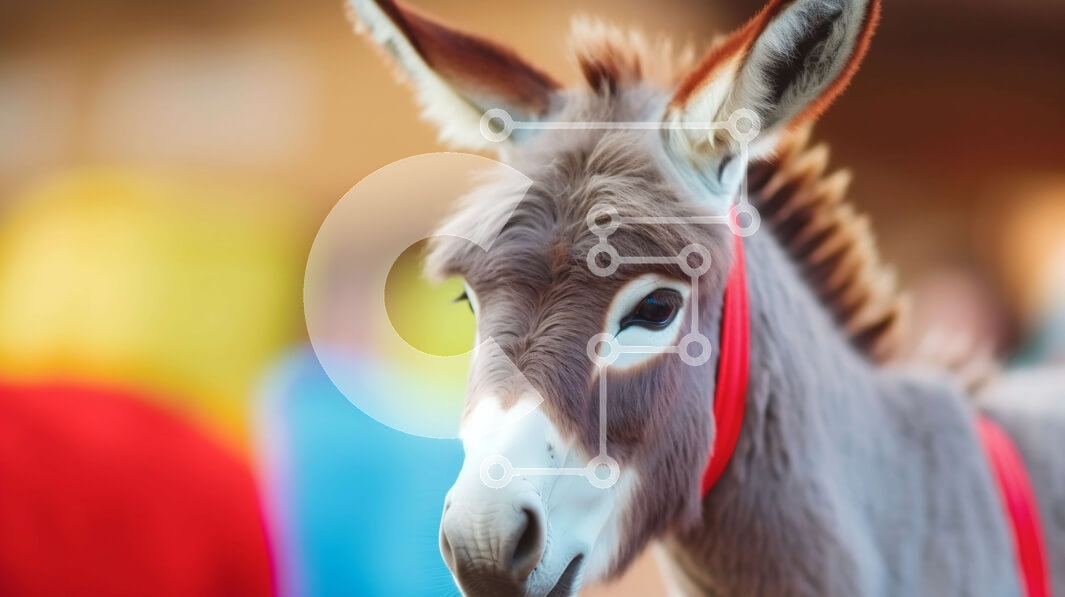 Σετ των 2 Intra Συλλεκτικό Ξύλινο Παζλ Plywood  4mm - Γάιδαρος με το κόκκινο καπίστρι στην αγορά Σε Ξύλινο Κουτί - Διαστάσεις: 10x10 cm – 25 κομμάτια