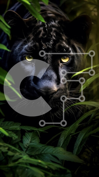 Σετ των 2 Intra Συλλεκτικό Ξύλινο Παζλ Plywood  4mm - Κομψός και άγριος Μαύρος Πάνθηρας στη Ζούγκλα Σε Ξύλινο Κουτί - Διαστάσεις: 10x10 cm – 25 κομμάτια