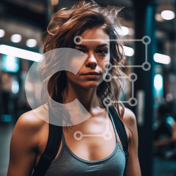 Intra Συλλεκτικό Ξύλινο Παζλ Plywood  4mm - Νεαρή γυναίκα στο γυμναστήριο φορώντας αθλητικό σουτιέν και κολάν Σε Ξύλινο Κουτί - Διαστάσεις Puzzle: 10x10 cm – 25 κομμάτια