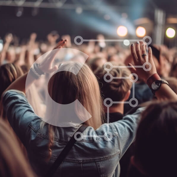 Intra Συλλεκτικό Ξύλινο Παζλ Plywood  4mm - Συναρπαστική εικόνα ενός πλήθους σε ένα μουσικό φεστιβάλ Σε Ξύλινο Κουτί - Διαστάσεις Puzzle: 10x10 cm – 25 κομμάτια