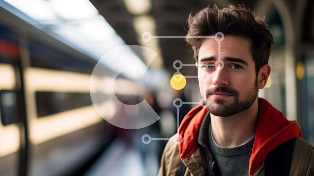 Intra Συλλεκτικό Ξύλινο Παζλ Plywood  4mm - Μοναχικός νεαρός άνδρας σε έναν σιδηροδρομικό σταθμό Σε Ξύλινο Κουτί - Διαστάσεις Puzzle: 10x10 cm – 25 κομμάτια