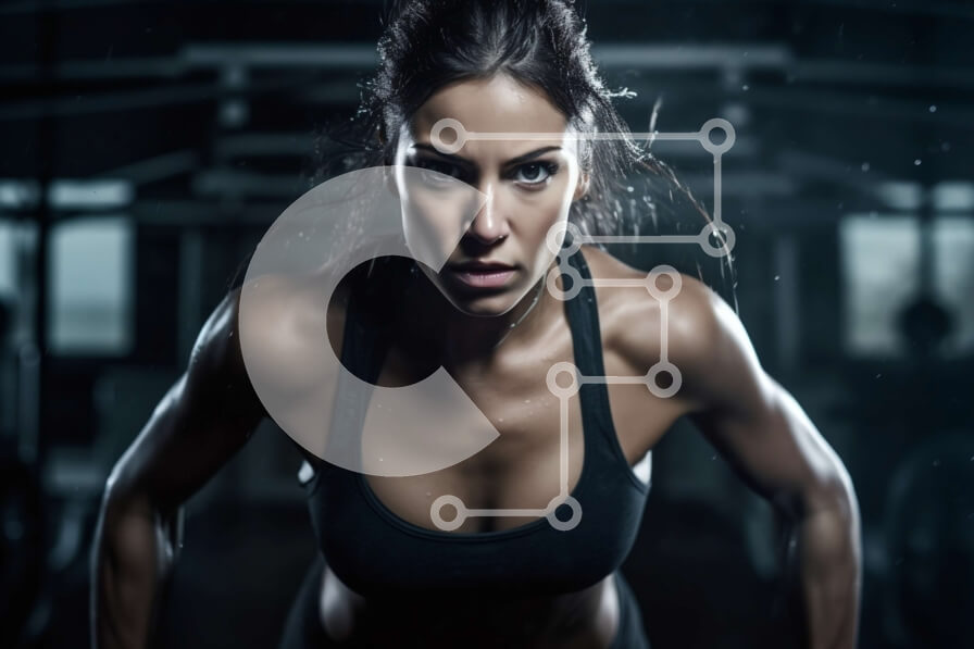 Intra Συλλεκτικό Ξύλινο Παζλ Plywood  4mm - Αποφασισμένη γυμναστική που σηκώνει το barbell σε αμυδρά φωτισμένο δωμάτιο Σε Ξύλινο Κουτί - Διαστάσεις Puzzle: 10x10 cm – 25 κομμάτια