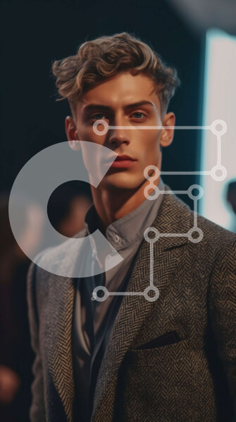 Intra Συλλεκτικό Ξύλινο Παζλ Plywood  4mm - Επαγγελματίας άνδρας με κοστούμι και γραβάτα κοιτάζοντας την κάμερα Σε Ξύλινο Κουτί - Διαστάσεις Puzzle: 10x10 cm – 25 κομμάτια