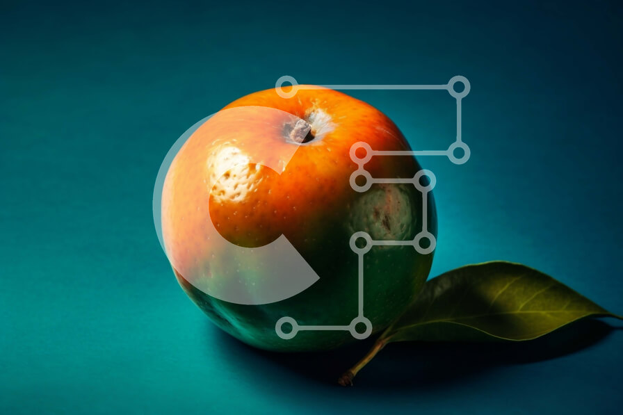 Σετ των 2 Intra Συλλεκτικό Ξύλινο Παζλ Plywood  4mm - Φρέσκο ​​και ζουμερό ώριμο πορτοκάλι με πράσινο φύλλο Σε Ξύλινο Κουτί - Διαστάσεις: 10x10 cm – 25 κομμάτια