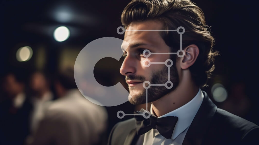 Intra Συλλεκτικό Ξύλινο Παζλ Plywood  4mm - Εκλεπτυσμένος άντρας με σμόκιν σε κομψό περιβάλλον Σε Ξύλινο Κουτί - Διαστάσεις Puzzle: 10x10 cm – 25 κομμάτια