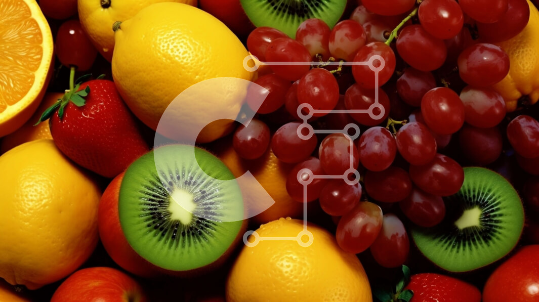 Σετ των 2 Intra Συλλεκτικό Ξύλινο Παζλ Plywood  4mm - Όμορφη εικόνα με διάφορα φρούτα - πορτοκάλια, ακτινίδια, σταφύλια Σε Ξύλινο Κουτί - Διαστάσεις: 10x10 cm – 25 κομμάτια