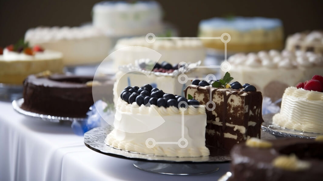 Σετ των 2 Intra Συλλεκτικό Ξύλινο Παζλ Plywood  4mm - Διάφορα κέικ με παγωτό και κάλυμμα φρούτων σε τραπέζι Σε Ξύλινο Κουτί - Διαστάσεις: 10x10 cm – 25 κομμάτια