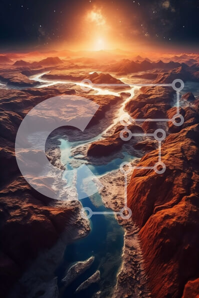 Σετ των 2 Intra Συλλεκτικό Ξύλινο Παζλ Plywood  4mm - Εκπληκτική θέα ενός ερημικού τοπίου στο ηλιοβασίλεμα Σε Ξύλινο Κουτί - Διαστάσεις: 10x10 cm – 25 κομμάτια