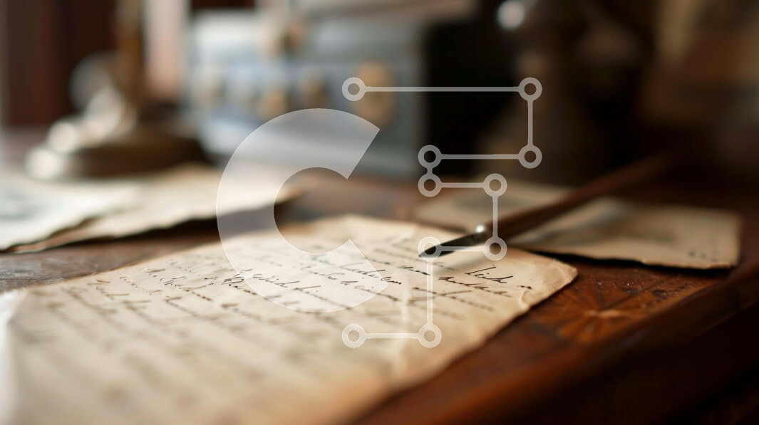 Intra Συλλεκτικό Ξύλινο Παζλ Plywood  4mm - Παλιό χαρτί γραφής και στυλό σε ένα γραφείο Σε Ξύλινο Κουτί - Διαστάσεις: 10x10 cm – 25 κομμάτια