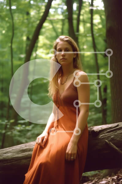 Σετ των 2 Intra Συλλεκτικό Ξύλινο Παζλ Plywood  4mm - Όμορφη εικόνα μιας γυναίκας που κάθεται σε ένα δέντρο σε ένα καταπράσινο δάσος Σε Ξύλινο Κουτί - Διαστάσεις: 10x10 cm – 25 κομμάτια