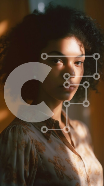 Intra Συλλεκτικό Ξύλινο Παζλ Plywood  4mm - Σοβαρή γυναίκα με καφέ φόρεμα που στέκεται δίπλα σε ένα παράθυρο Σε Ξύλινο Κουτί - Διαστάσεις Puzzle: 10x10 cm – 25 κομμάτια