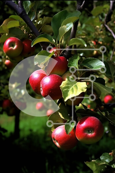 Σετ των 2 Intra Συλλεκτικό Ξύλινο Παζλ Plywood  4mm - Όμορφη εικόνα ενός δέντρου με μήλα που κρέμονται από τα κλαδιά του Σε Ξύλινο Κουτί - Διαστάσεις: 10x10 cm – 25 κομμάτια