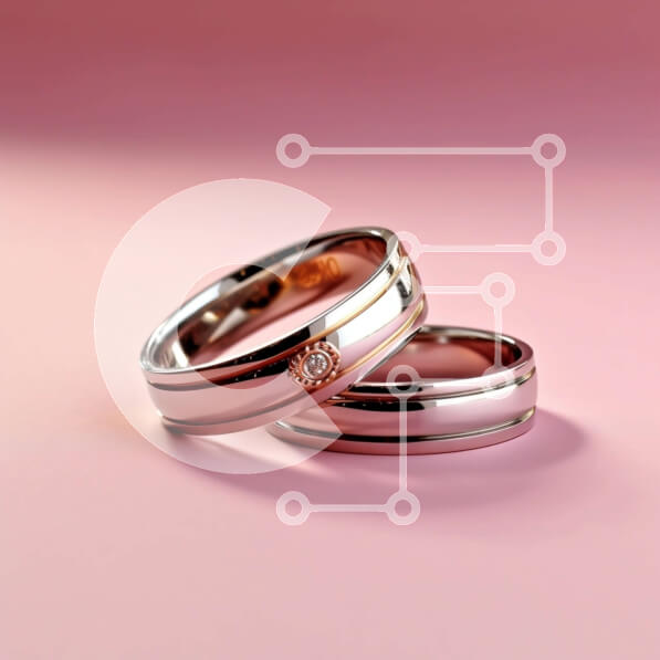 Σετ των 2 Intra Συλλεκτικό Ξύλινο Παζλ Plywood  4mm - Εκπληκτικές βέρες σε όμορφο ροζ φόντο Σε Ξύλινο Κουτί - Διαστάσεις: 10x10 cm – 25 κομμάτια