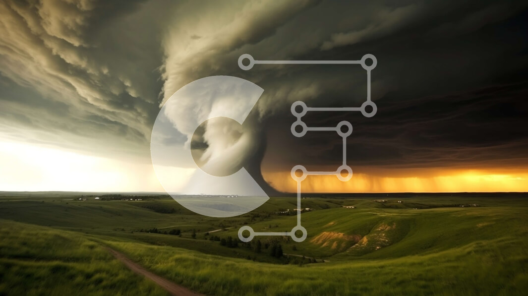 Intra Συλλεκτικό Ξύλινο Παζλ Plywood  4mm - Ισχυρή εικόνα ενός σύννεφου καταιγίδας με αστραπές Σε Ξύλινο Κουτί - Διαστάσεις: 10x10 cm – 25 κομμάτια