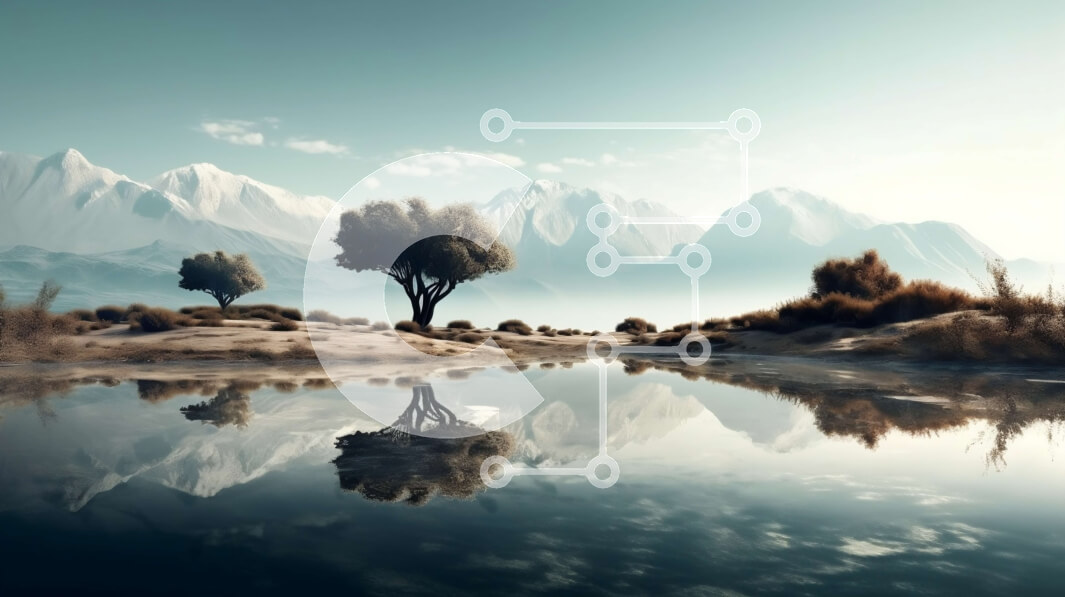 Intra Συλλεκτικό Ξύλινο Παζλ Plywood  4mm - Όμορφο τοπίο με βουνά και δέντρα που αντανακλώνται σε ακίνητο νερό Σε Ξύλινο Κουτί - Διαστάσεις: 10x10 cm – 25 κομμάτια