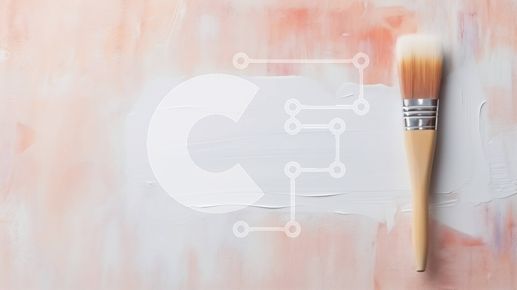 Intra Συλλεκτικό Ξύλινο Παζλ Plywood  4mm - Λευκό πινέλο σε φόντο πορτοκαλί και ροδάκινο Σε Ξύλινο Κουτί - Διαστάσεις Puzzle: 10x10 cm – 25 κομμάτια