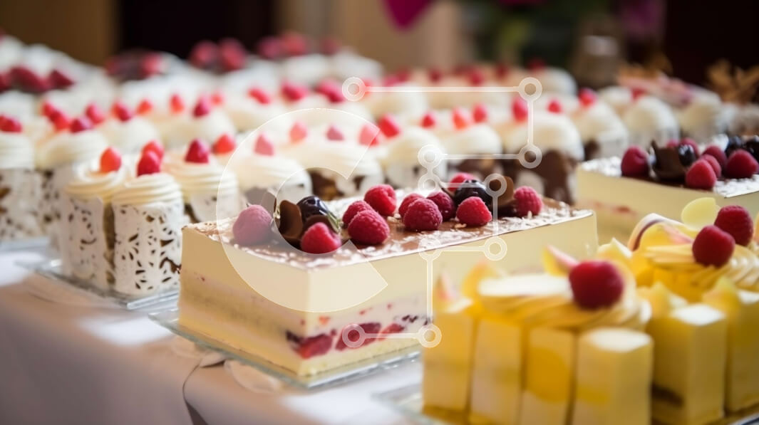 Σετ των 2 Intra Συλλεκτικό Ξύλινο Παζλ Plywood  4mm - Λαχταριστά επιδόρπια σε τραπέζι με λευκό τραπεζομάντιλο και ασημικά Σε Ξύλινο Κουτί - Διαστάσεις: 10x10 cm – 25 κομμάτια