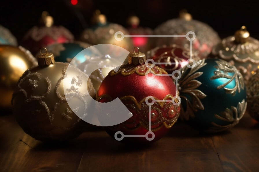 Intra Συλλεκτικό Ξύλινο Παζλ Plywood  4mm - Όμορφη εικόνα με στολίδια σε ένα τραπέζι Σε Ξύλινο Κουτί - Διαστάσεις: 10x10 cm – 25 κομμάτια