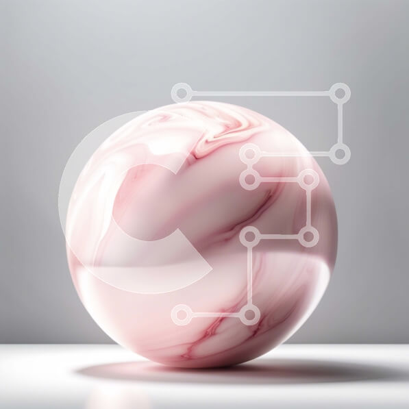 Intra Συλλεκτικό Ξύλινο Παζλ Plywood  4mm - Όμορφη εικόνα της ροζ μαρμάρινης μπάλας σε μια λευκή επιφάνεια Σε Ξύλινο Κουτί - Διαστάσεις: 10x10 cm – 25 κομμάτια