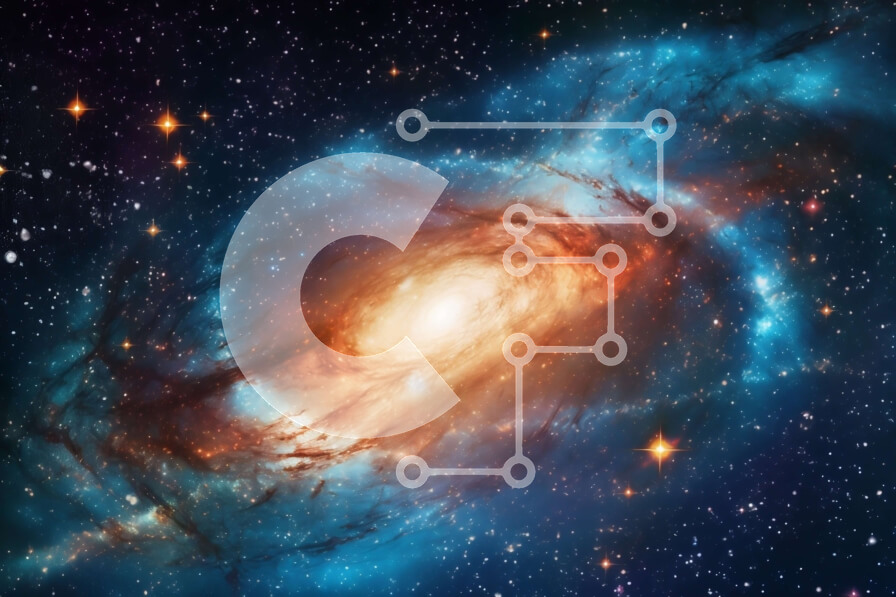 Intra Συλλεκτικό Ξύλινο Παζλ Plywood  4mm - Όμορφη εικόνα του Γαλαξία Whirlpool (Messier 51) στο Canes Venatici Σε Ξύλινο Κουτί - Διαστάσεις: 10x10 cm – 25 κομμάτια