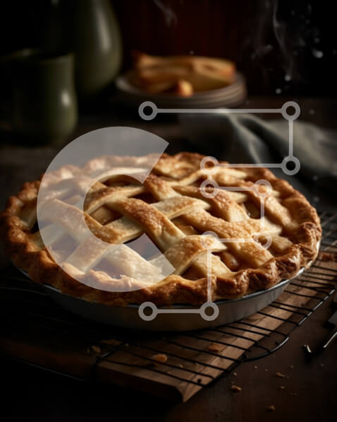 Σετ των 2 Intra Συλλεκτικό Ξύλινο Παζλ Plywood  4mm - Καταπληκτική εικόνα μιας φρεσκοψημένης μηλόπιτας Σε Ξύλινο Κουτί - Διαστάσεις: 10x10 cm – 25 κομμάτια