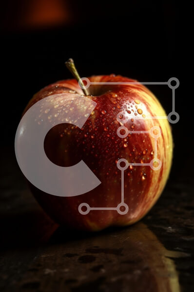 Σετ των 2 Intra Συλλεκτικό Ξύλινο Παζλ Plywood  4mm - Φρέσκο ​​και τραγανό μήλο με σταγονίδια νερού Σε Ξύλινο Κουτί - Διαστάσεις: 10x10 cm – 25 κομμάτια