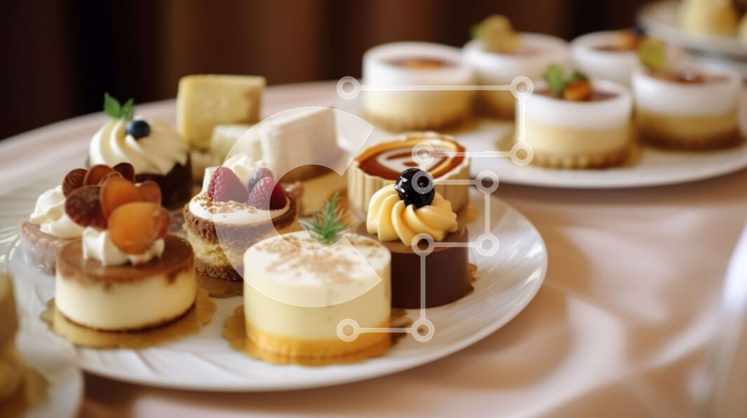 Σετ των 2 Intra Συλλεκτικό Ξύλινο Παζλ Plywood  4mm - Υπέροχη ποικιλία από κέικ, τάρτες και αρτοσκευάσματα στην οθόνη Σε Ξύλινο Κουτί - Διαστάσεις: 10x10 cm – 25 κομμάτια