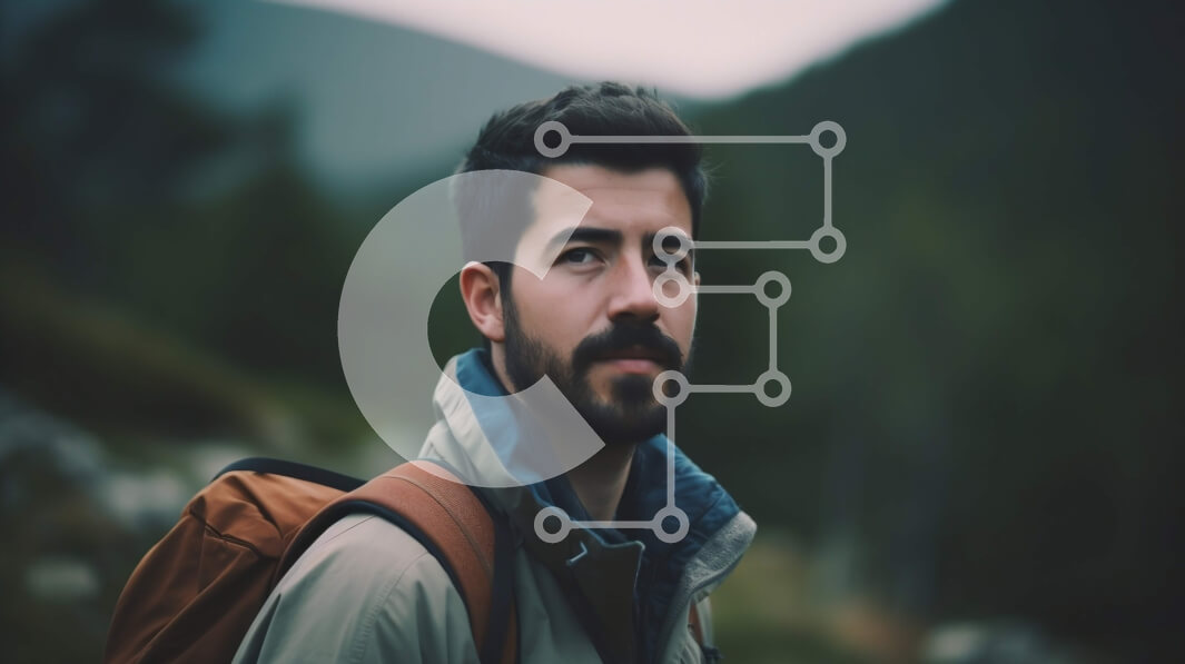 Intra Συλλεκτικό Ξύλινο Παζλ Plywood  4mm - Άτομο που στέκεται σε μια γραφική ορεινή περιοχή με ένα σακίδιο Σε Ξύλινο Κουτί - Διαστάσεις: 10x10 cm – 25 κομμάτια